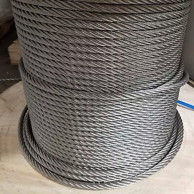 5/8  Stainless Steel Wire Rope Cable 6x19 IWRC Type 304 (300 Feet) • $1679