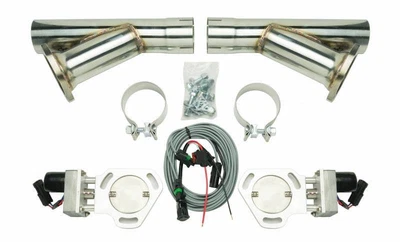 $550.75 • Buy Pypes Dual Y Exhaust Electric Dump Cutout 2.5 In Natural Finish Hardware Incl