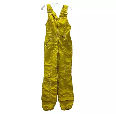 Vintage Edelweiss Women's Yellow Skiing One Piece Snow Bib Overalls Size Small • $14