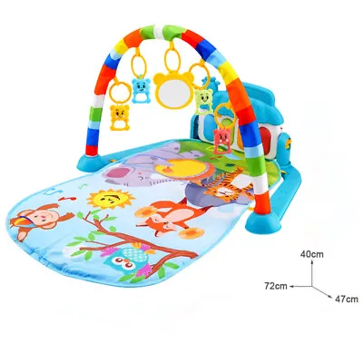 Musical Baby Activity Gym Rack Play Mat Kid Rug Puzzle Mat Carpet Piano Keyboard • £19.49