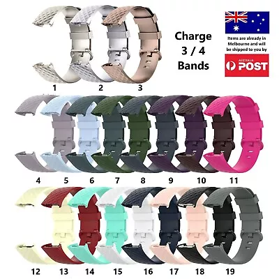 $8.95 • Buy New Replacement Bands - Fitbit Charge 3 4 Silicone Watch Wrist Sports Strap