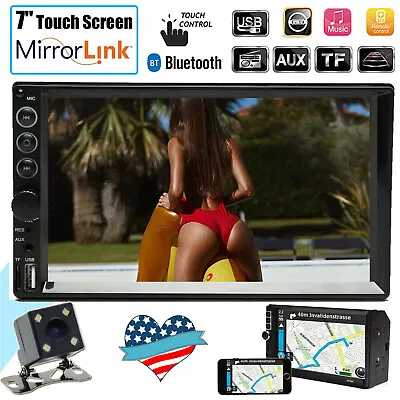 $79.98 • Buy Mirror Link For GPS Double 2Din Car Stereo With Backup Camera Touch Screen Radio