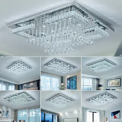 Luxury LED Crystal Ceiling Lights Pendant Chandelier Lamp For Living Dining Room • £23.99