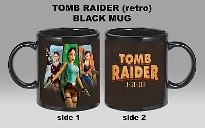 TOMB RAIDER Retro Game BLACK / WHITE Coffee Mug Cup • £10.99