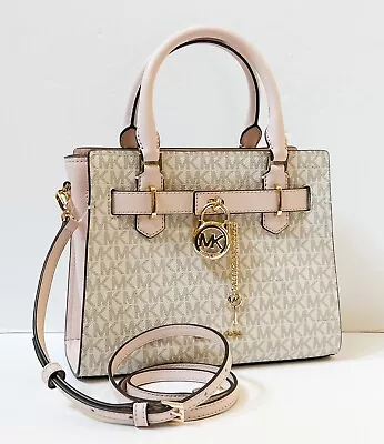 Michael Kors Hamilton Small Satchel Shoulder Crossbody Bag Mk Powder Blush Multi • $157