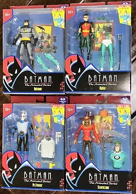 McFarlane Animated Batman 4 Figure Set Scarecrow Robin Mr. Freeze Condiment King • $33