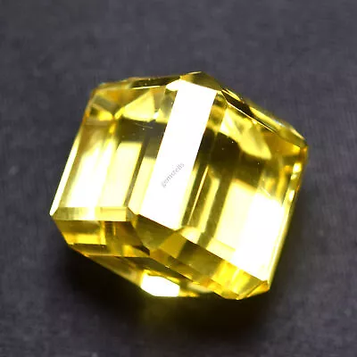 52.48 Ct Lab-Created Gemstone Yellow Sapphire Cube Cut CERTIFIED Huge Size • $16.79