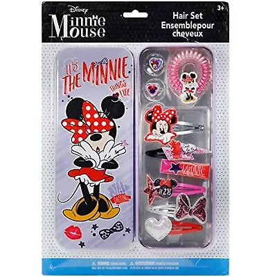 Disney Minnie Mouse Townley GIRL Hair Accessories With Tin Pencil Case Gift Set • $11.45