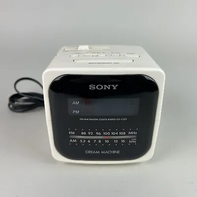 Vintage Sony Dream Machine ICF-C122 White Cube AM/FM Alarm Clock Radio • $14.25