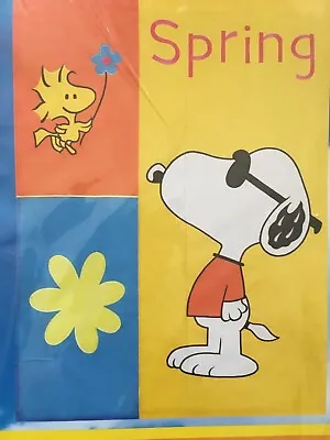 PEANUTS~VHTF~Snoopy~2012~Heavy/Duty Appliqué~Lg.”SPRING” Flag ~28 X 40  FREE SH. • $54.95