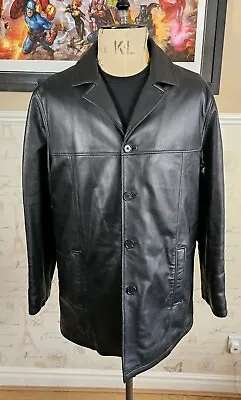 Marks & Spencer Real Soft Leather Jacket Men's Large 40-42  ~ Mid-Length Blazer • £36