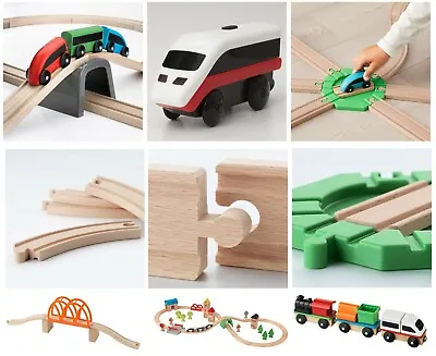 IKEA LILLABO Wooden Railway Train Track Turntable Set Multicolour 🚂 With Magnet • £9.99