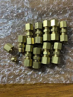 1/4  OD Compression Coupling Fitting (pack Of 10) Compression Union Brass • $12