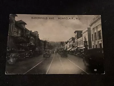 Vintage Antique 1937 Postcard Busy Bloomfield Ave ‘Main St. USA’ Montclair NJ • $14.99