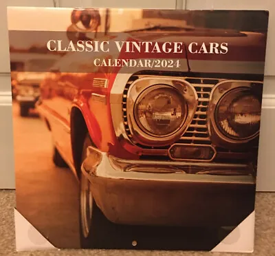 2024 Classic Vintage Cars Square Wall Calendar 30cm X 30cm • £11.95