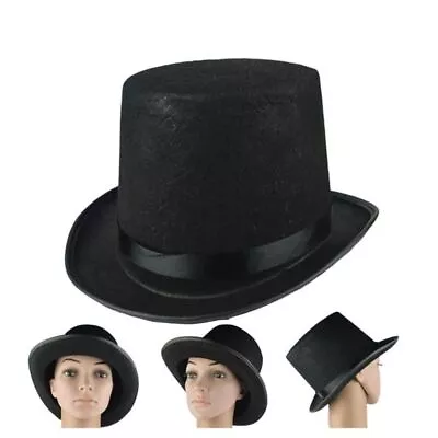 Black TopHat 2 Sizes Kid Adult Fancy Dress Magician Mad Hatter Victorian UK • £5.95