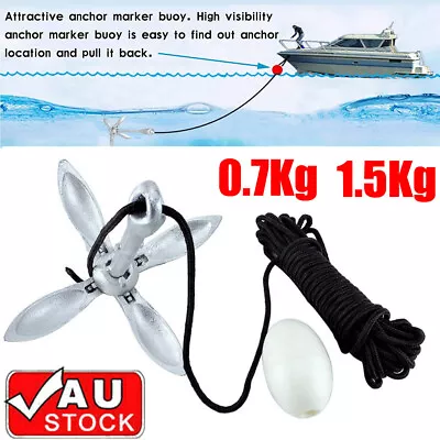 Kayak Or PWC Anchor Kit 1.5kg/0.7kg Folding Rope Length 10m • $38.95