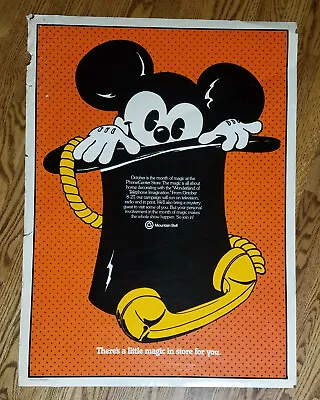 Mountain Bell Advertising Poster MOUSE IN MAGIC HAT Orange Phone Center Store • $19.99
