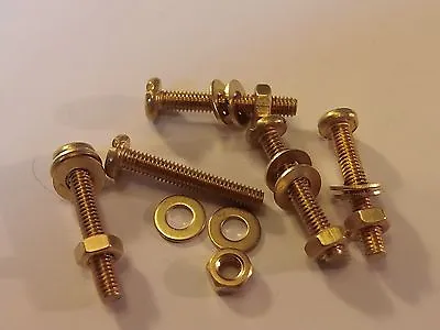 £2.19 • Buy M4x20 Brass Pan Head Bolts Nuts & Washers (pack 0f 5) Brass Set Screws X5