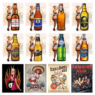 £3.07 • Buy Sexy Pin Ups 5 Retro Metal Signs/Plaques Man Cave,Novelty Gift, Bar/ Pub Alcohol