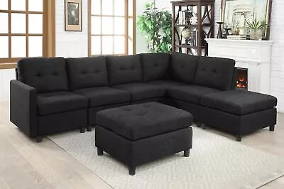 Sectional Modern Sofa Set Couch Microsuede Reversible Chaise Ottoman 1-7 Pcs  • $351.98