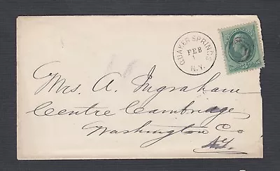 Usa 1908 Cover Quaker Springs Dpo Saratoga County  To Centre Cambridge New York • $5.99