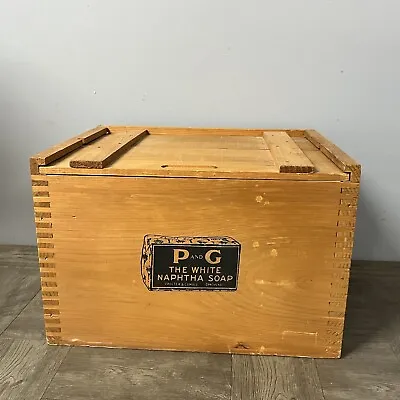 VTG PROCTER & GAMBLE The White Naphtha Soap Dovetailed Wood Box Crate P And G • $134.96