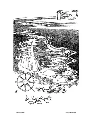 Moomin Poster The Gulf Of Finland 24 X 30 Cm Black And White • $15.12