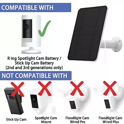 4W Solar Panel For Ring Stick Up Cam Spotlight Cam Battery HD Wall Mount Camera • $29.99