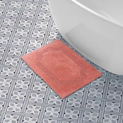 Reversible Cotton 17 X 24 In. Bath Mat Coral • $29.23