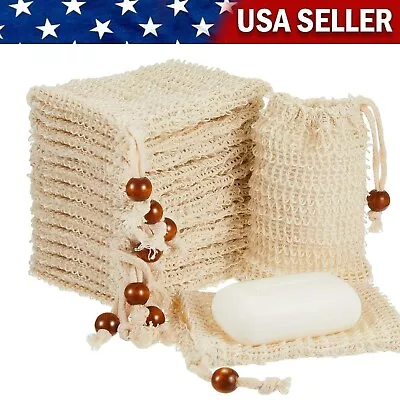 8Pcs Exfoliating Loofah Pouch Bag Natural Sisal Shower Bath Foam Mesh Soap Bag • $16.99