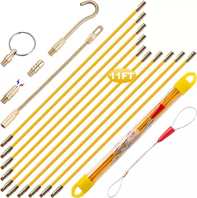 Boeray 11 Fiberglass Running Electrical Wire Cable Pulling Fish Tape Kit With 5 • $21.34