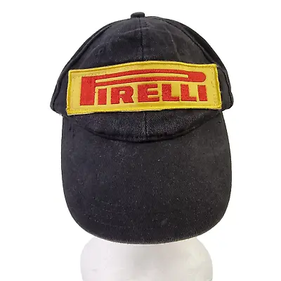 Pirelli Black Embroidered Strapback Adjustable Hat Cap F1 Motorsport • $18.69