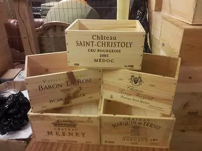 £34.95 • Buy 3 X Genuine French Wooden Wine Crate * Box  Planter Childrens Drawers Storage +