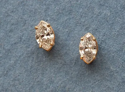 8/10 Carat Marquise Cut Genuine Diamond Earrings • $695