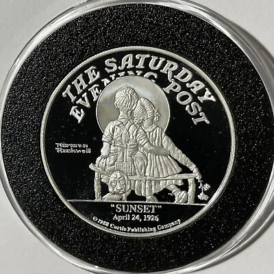 Norman Rockwell Sunset 2 Troy Oz .999 Fine Pure Silver Round Proof Coin Medal • $150