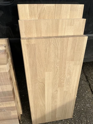£100 • Buy Solid Oak Kitchen Worktop Off Cut Set Of 3 40mm Thick 770mm X 720mm 659mm X 320