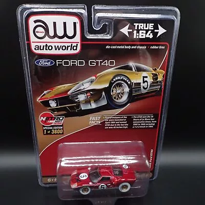 2022 Auto World Ultra Red Chase 1966 Ford Gt40 Nitro Xgt Exclusive #5 Ok Toys • $16.50
