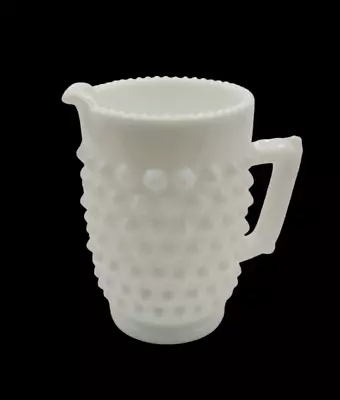 Vtg Fenton White Milk Glass Hobnail Mini Pitcher Individual Serving Creamer 3in • $17.95