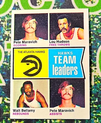 1974-75 Topps Atlanta Hawks Team Leaders Pete Maravich HOF EX-NRMT (2 Available) • $6