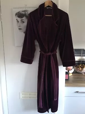 Ladies BHS Dressing Gown Aubergine Velour  Size 8-10  • £4