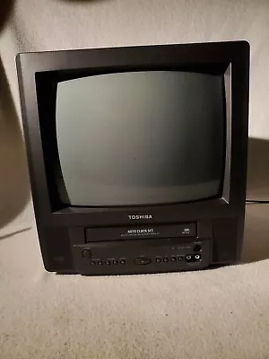 $180 • Buy Vtg Toshiba MV13L2 13  Color TV Television VCR Combo VHS Recorder Gaming TESTED