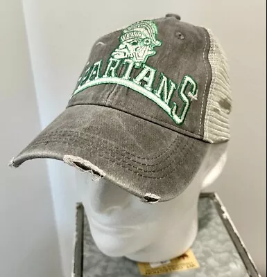 Michigan State Spartans Custom Gray Throwback Retro Distressed Hat • $20.99