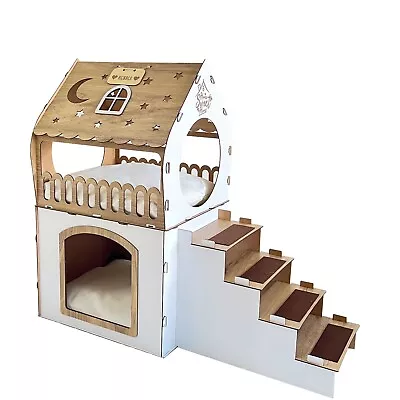 Wooden Rabbit House EXTRA LARGE Pet House Rabbit Castle Modern Pet Castle • $129