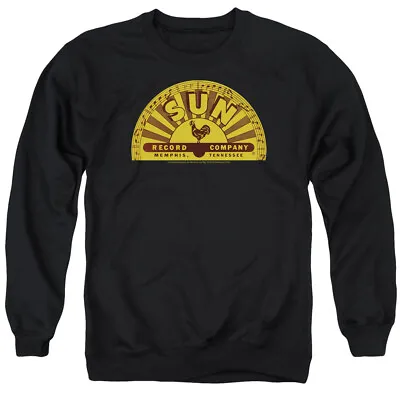 Sun Records Traditional Logo Crewneck Sweatshirt Licensed Music Rock Roll Black • $24.49