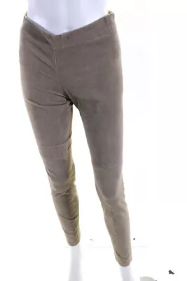 Vince Womens Elastic Waistband Suede Ankle Leggings Brown Size Small • $128.11