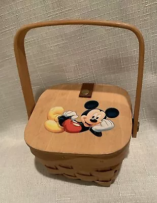 Mickey Mouse Miniature Basket  Picnic W/Lid • $9.99