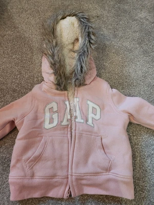 £2.50 • Buy Baby Gap Pink Fleece Lined Zip Up Jumper Hoodie 6-12 Months