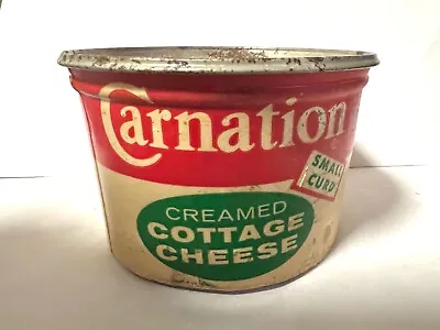 Vintage Antique Carnation Small Curd Creamed Cottage Cheese 1/2 Pint Container  • $25