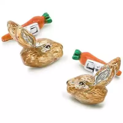 Colour Bunny Rabbit Head And Carrot Back Cufflinks • $24.96